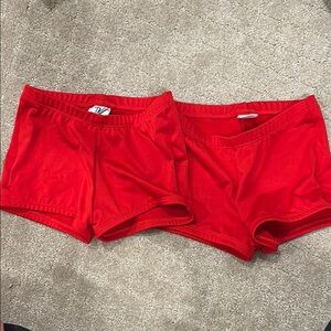 Girls Varsity Spirit Tumble Red Shorts- Youth Small